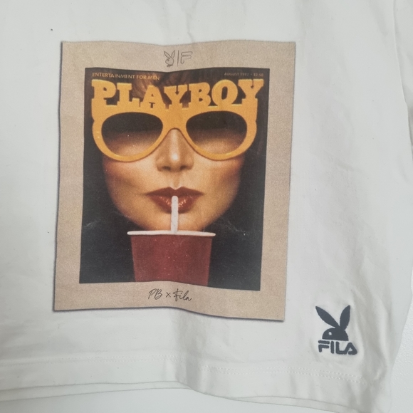 Fila x Playboy Ringer Tee UK Size XS - Picture 6 of 8